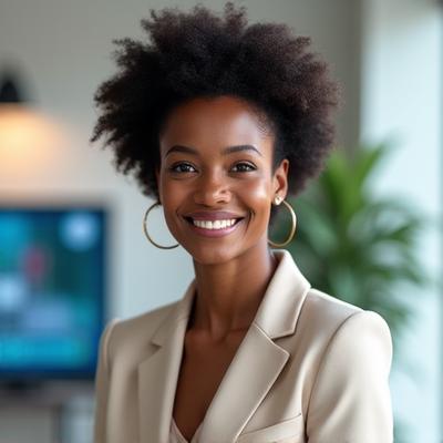 Gilded Path expert moderator, Dr. Evelyn Reed, a nutritionist, smiling confidently while engaging with community members on a clean digital interface.