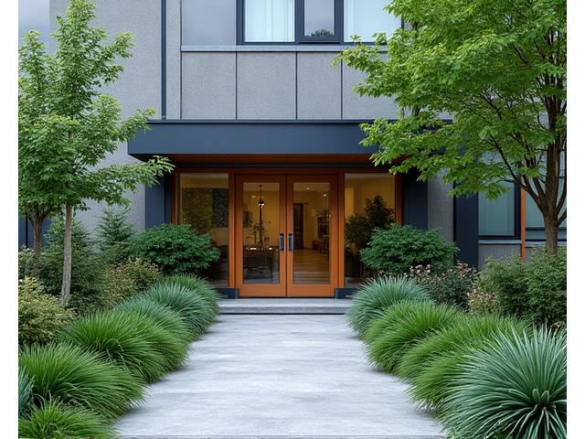 Exterior view of Gilded Path's tranquil Asheville office, surrounded by lush greenery