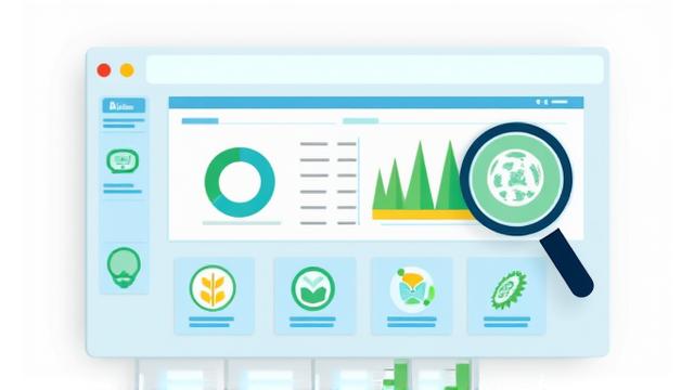 Illustration of a dashboard with analytics graphics and a magnifying glass, showing anonymized usage data monitoring.
